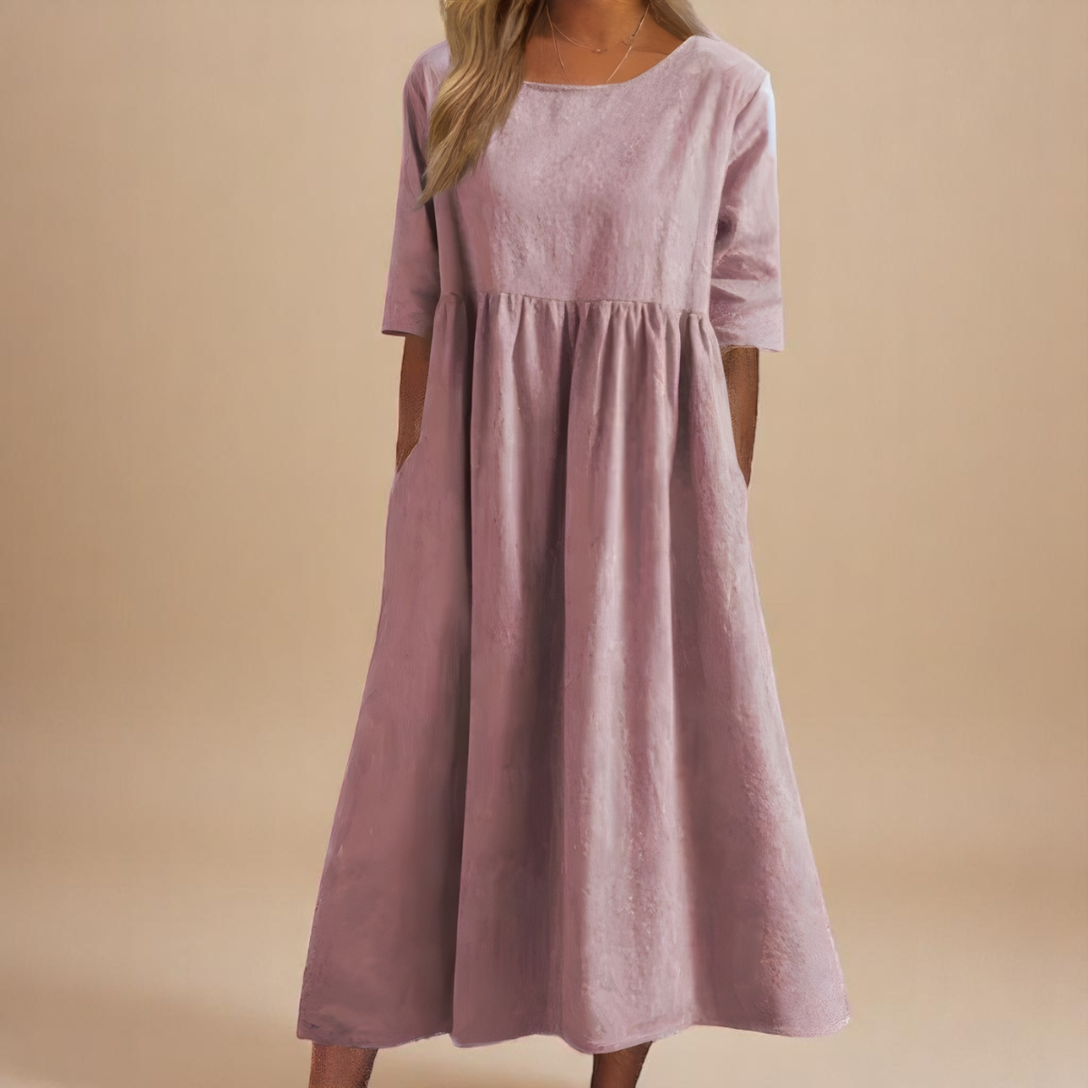 Damen Baumwollkleid Luftig Weiß