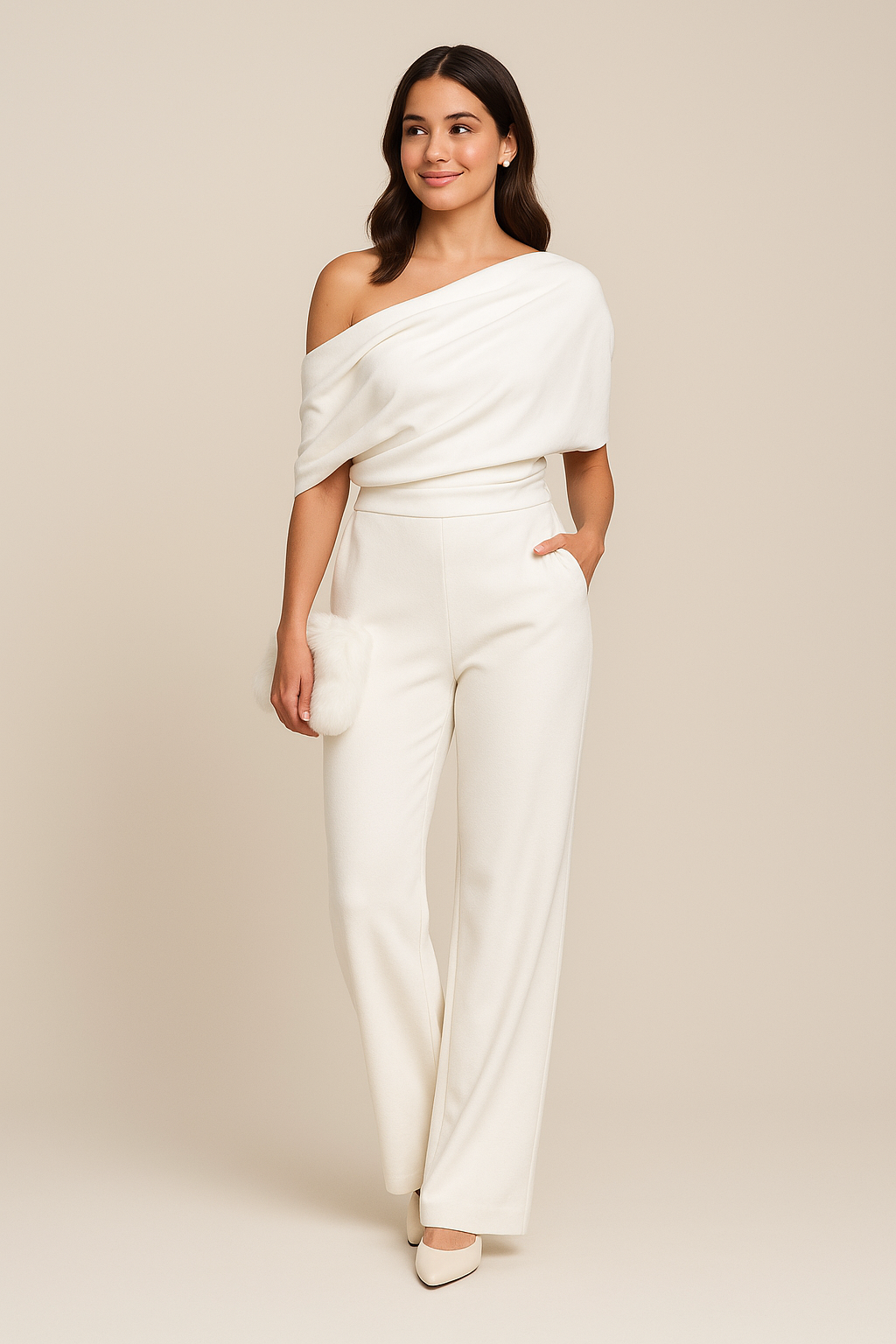 Damen One-Shoulder Jumpsuit Frühling Leicht - Norvielle