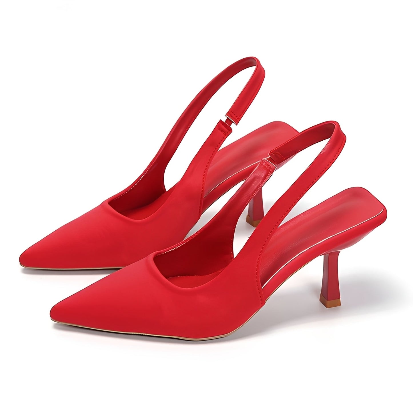 Damen High-Heels Slingback Pumps Spitze Zehenform