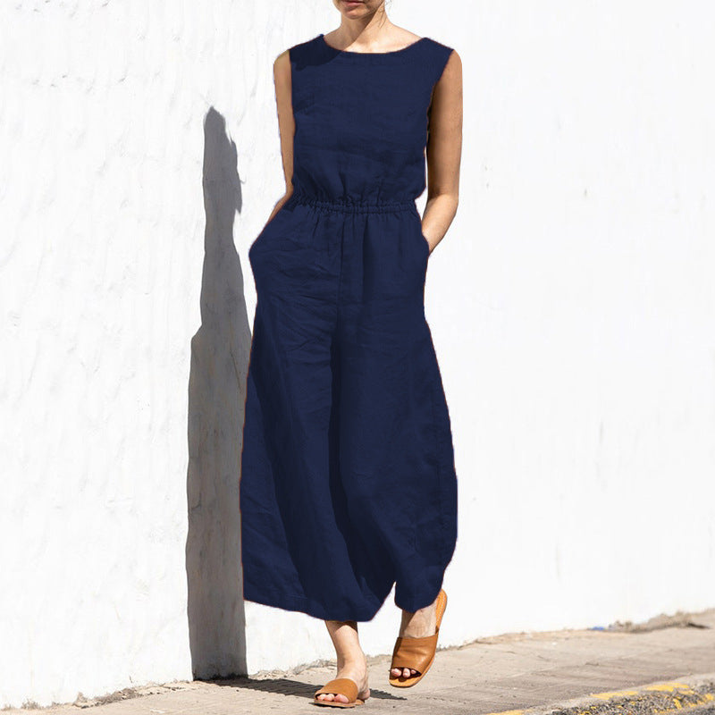Damen Jumpsuit Ärmellos Leicht
