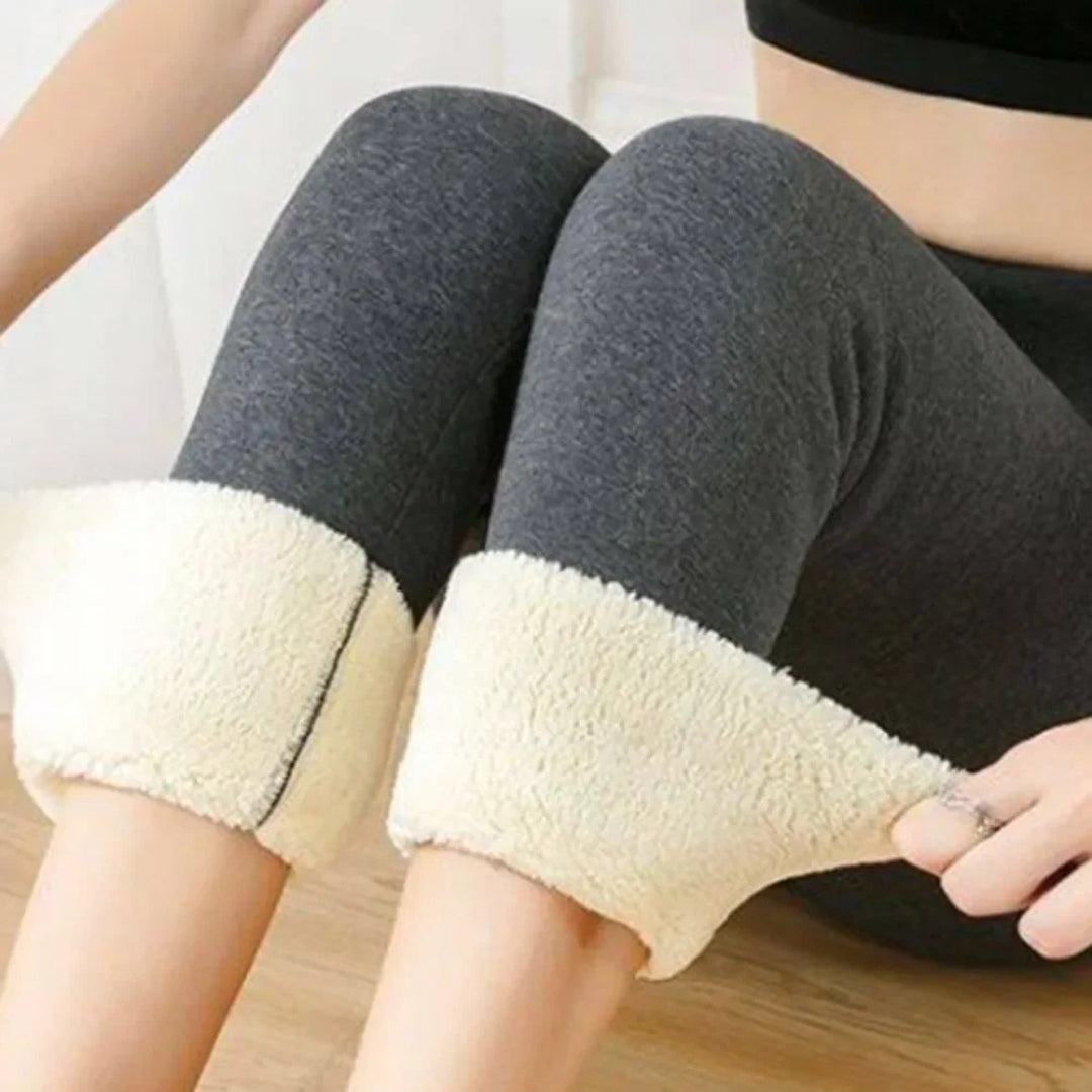 Damen Leggings Fleece Blickdicht Elastischer Bund