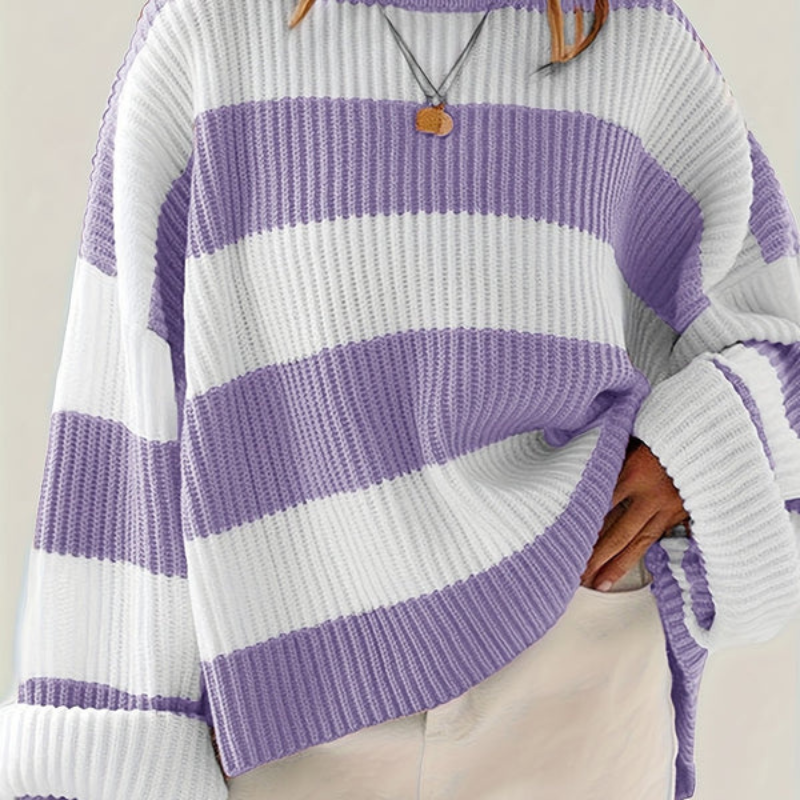 Norvielle Damen Oversize Pullover Gestreift