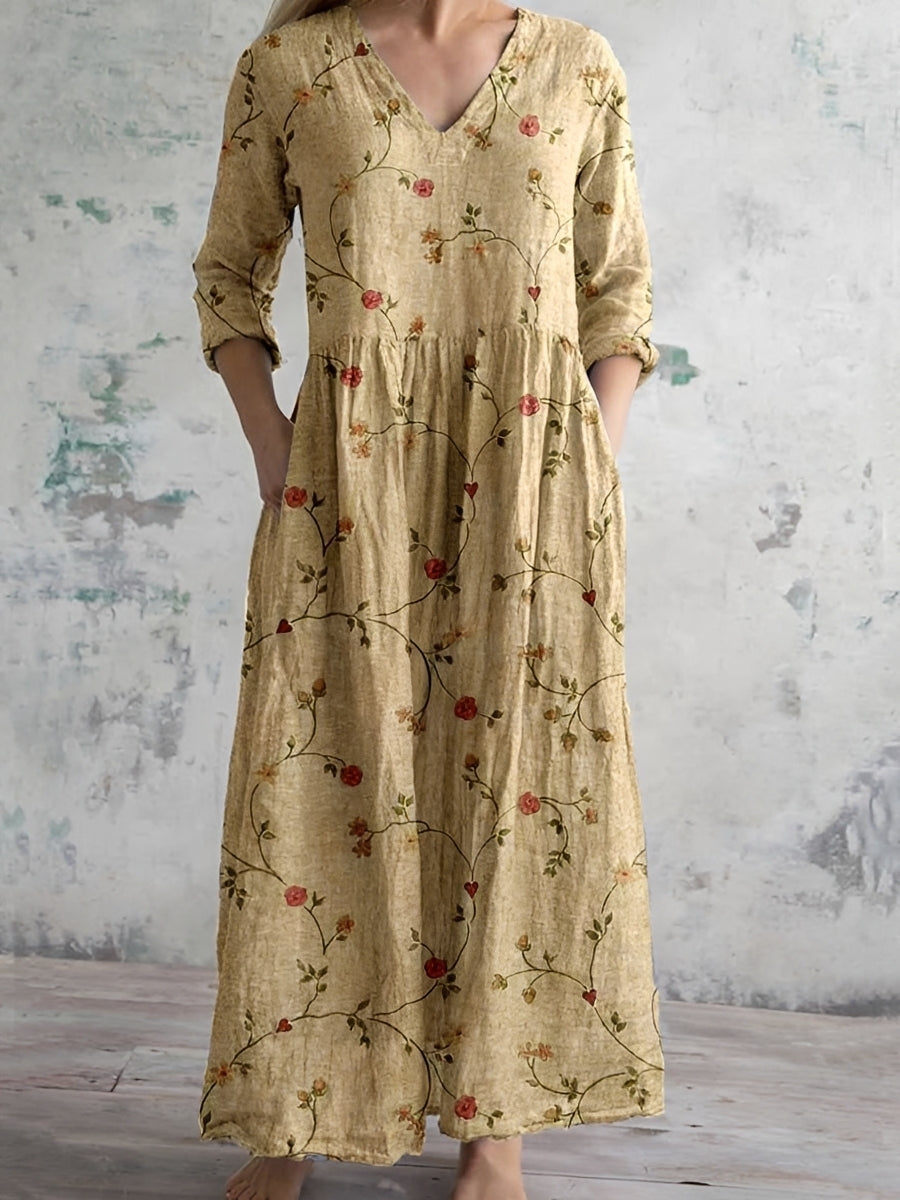 Damen Blumenkleid Lockeres Design - Norvielle