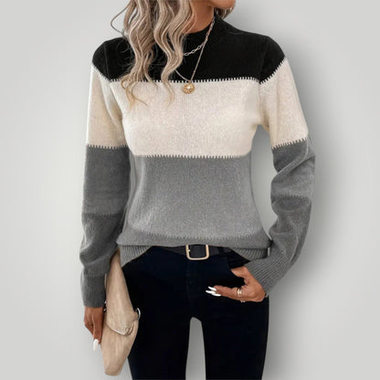 Damen Winterpullover Warmer Stehkragenpullover