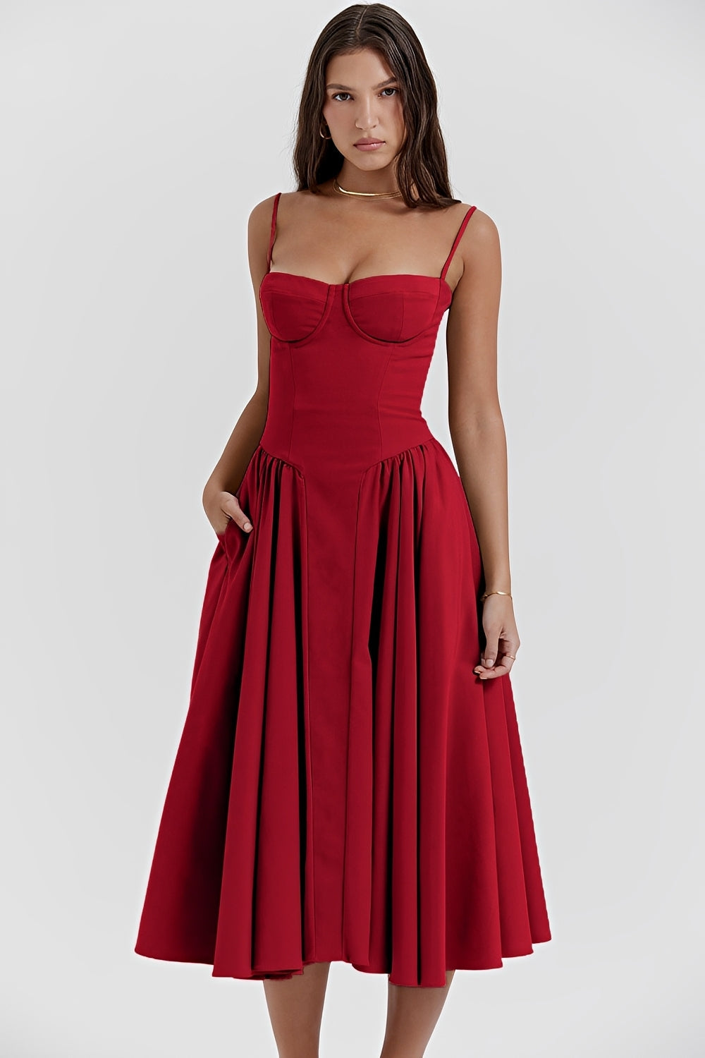 Damen Sling-Kleid Rückenfrei Leicht Sommerkleid