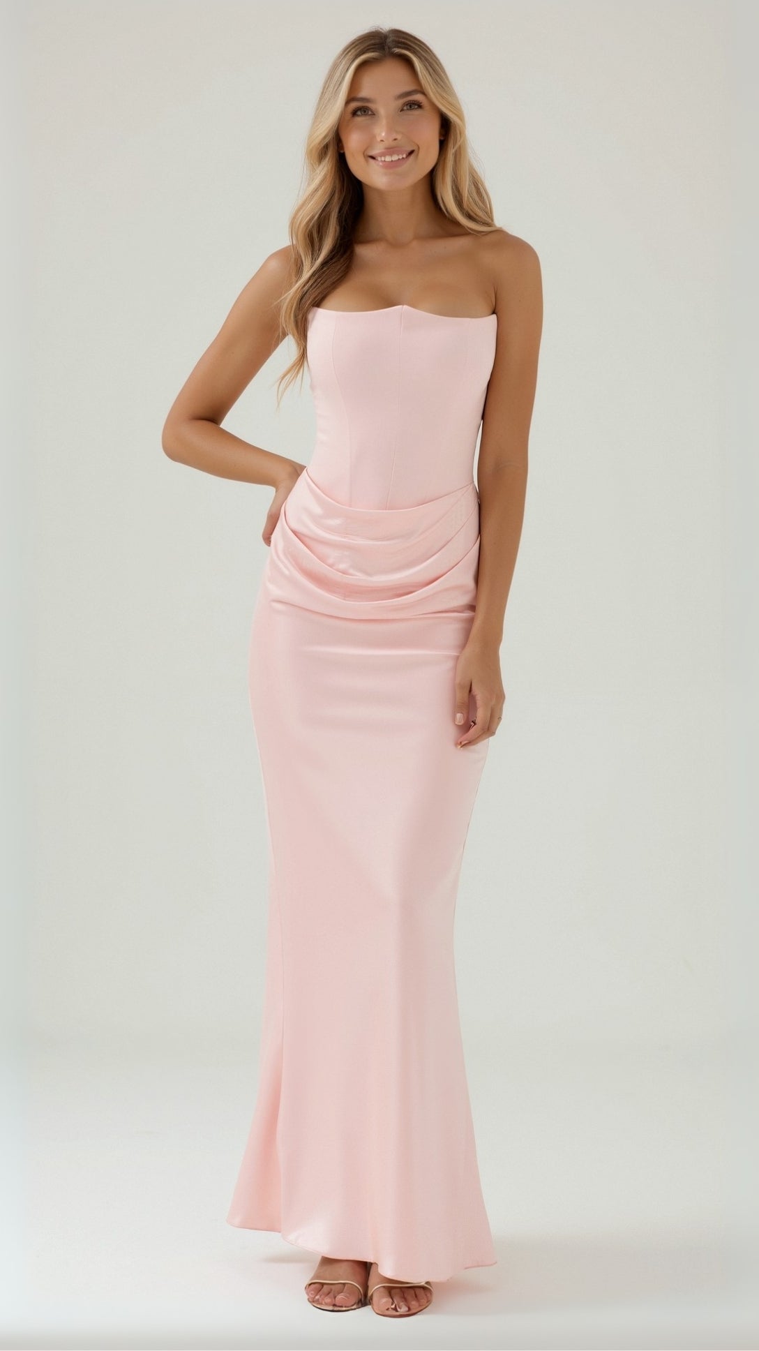 Damen Säulenmaxikleid Hochzeitsgästekleid Lang