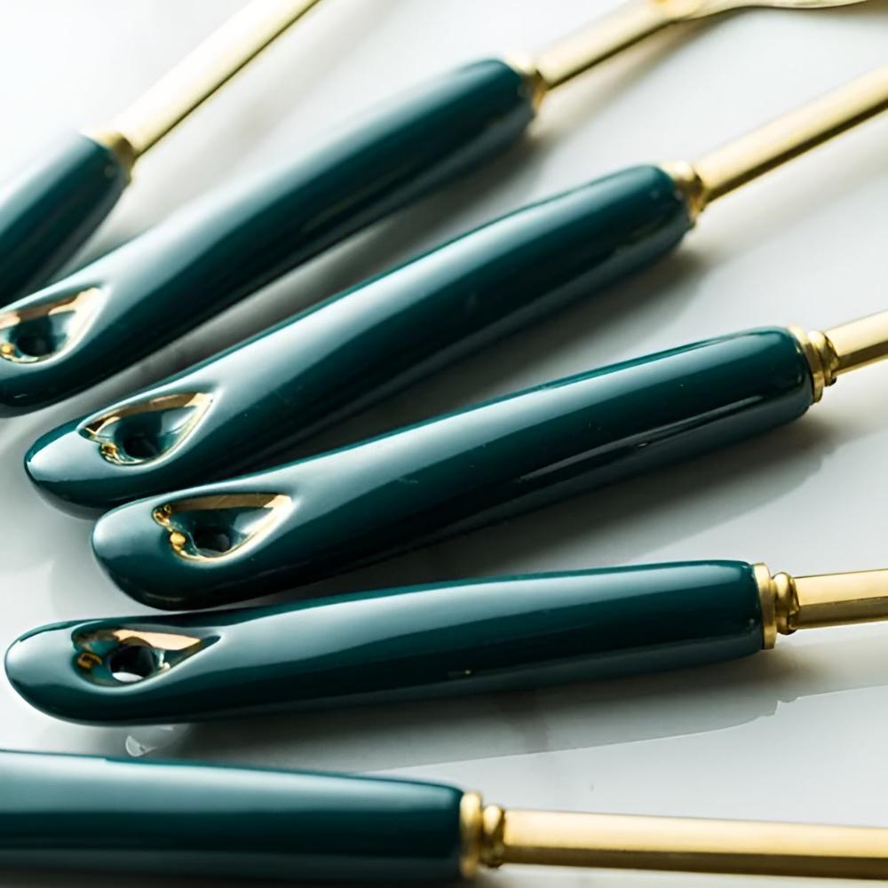 Edelstahl-Besteckset Goldfarben 18/10