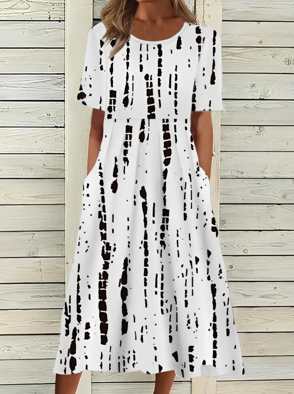 Damen Midikleid Floral Elegantes Kleid Fließend