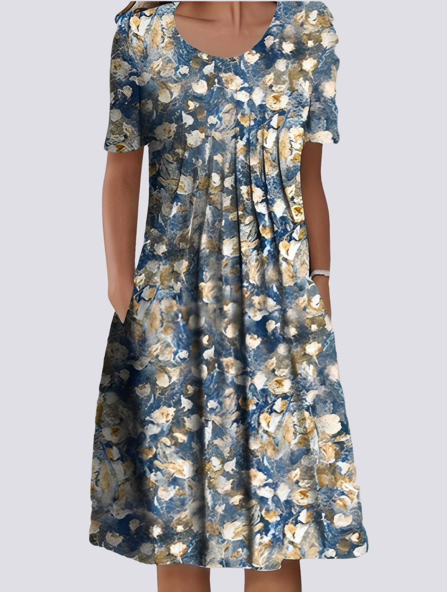 Damen Lockeres Blumenmuster-Kleid