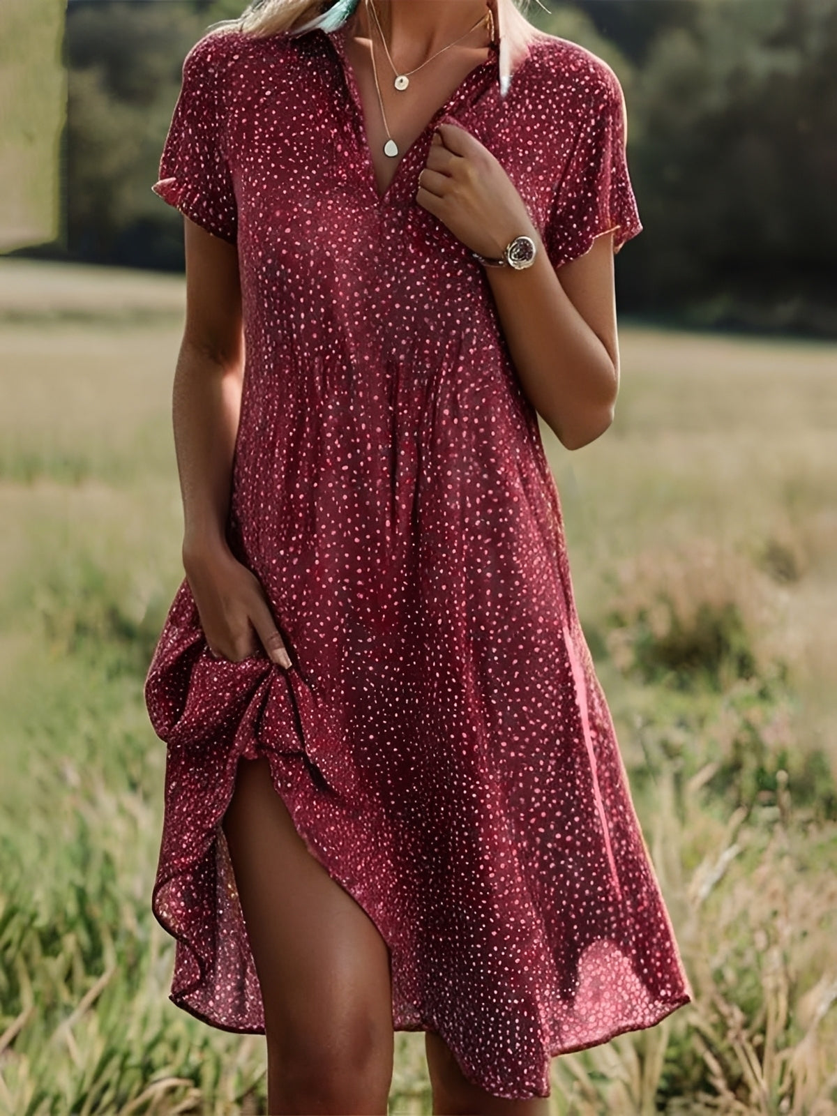 Gloria Damen Kleid mit Ärmeln Ethik Stil