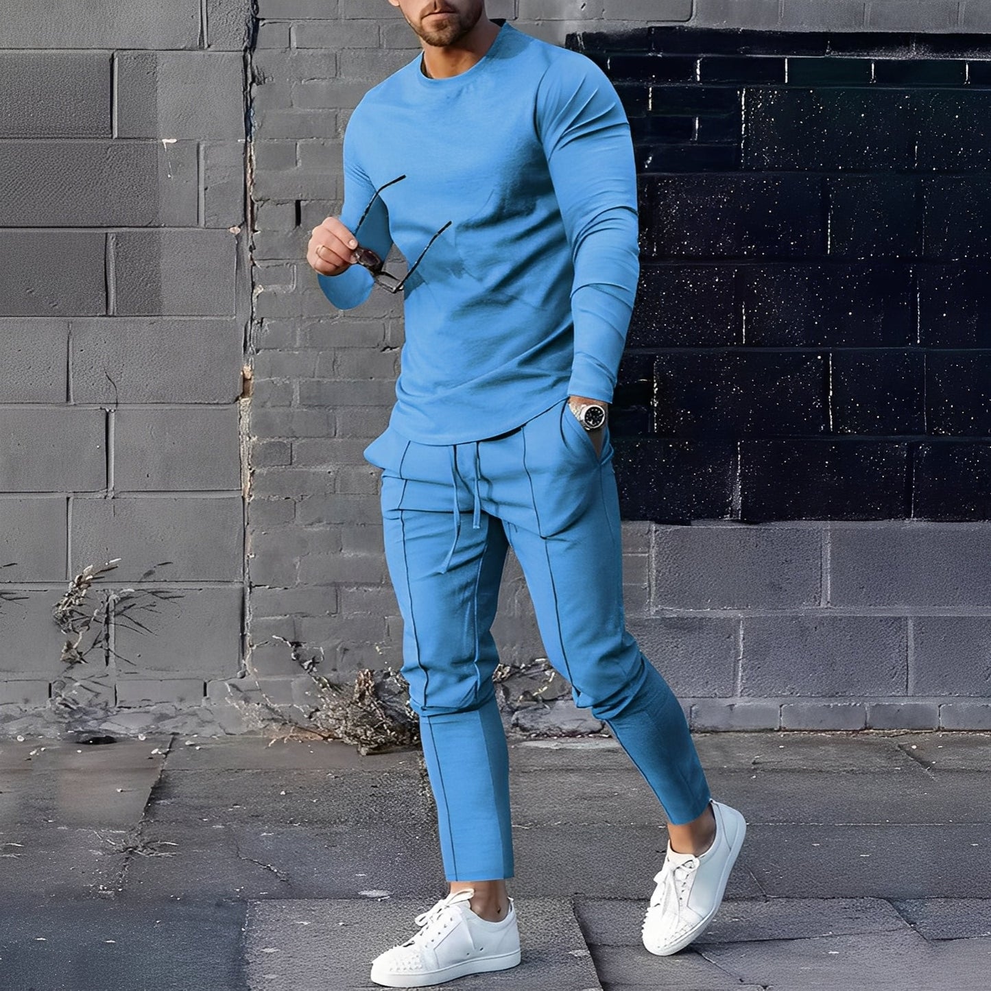 Herren Set Pullover und Hose Baumwolle Bequem