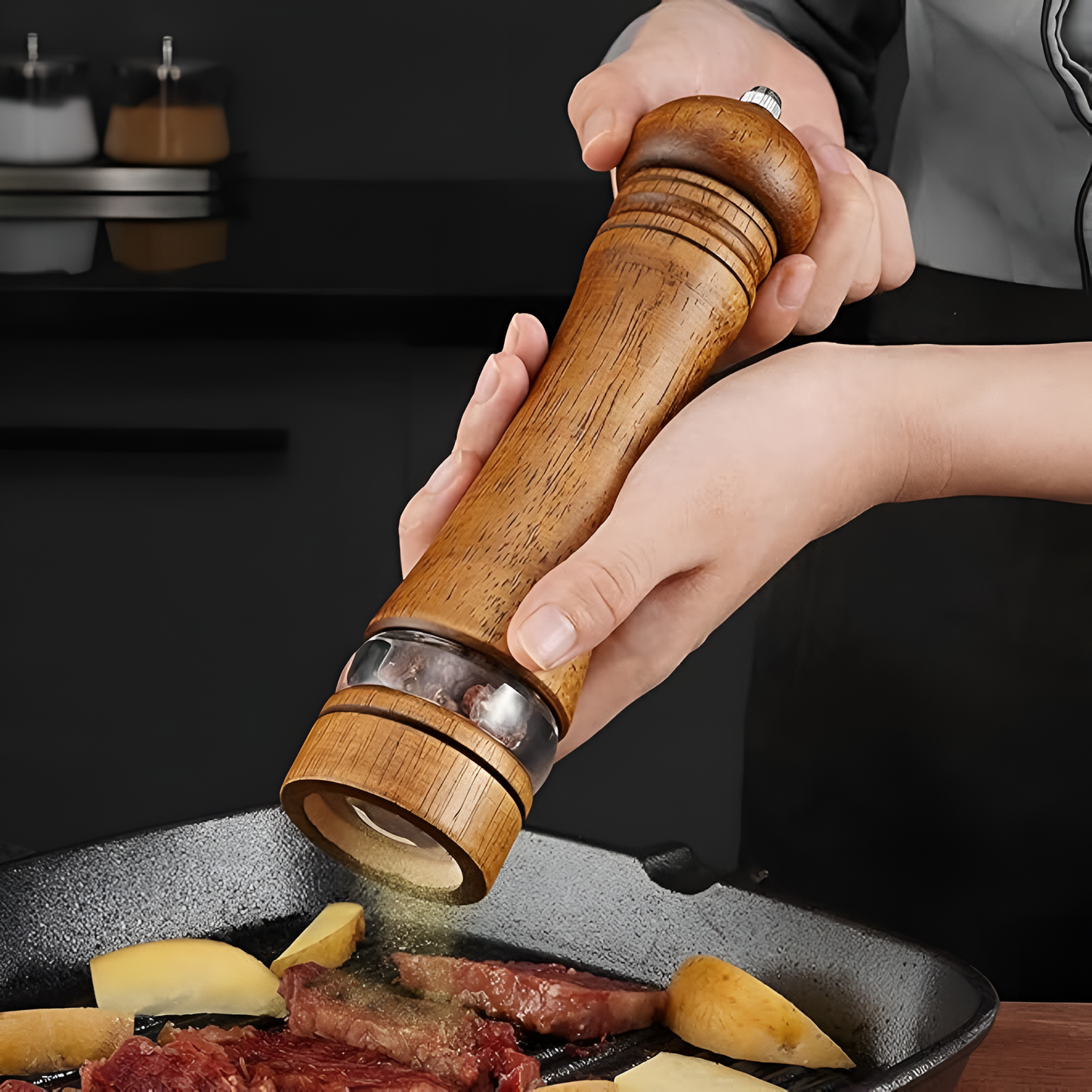 Eichenholz Gewürzmühle Rustikal - Norvielle