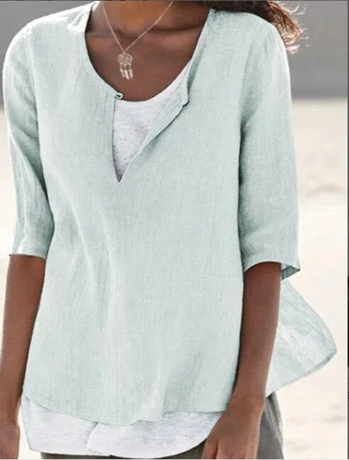 Damen Bluse Mehrlagig Gleichmäßige Linienführung - Norvielle