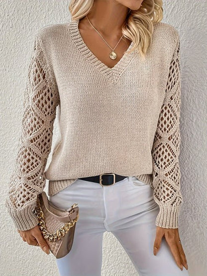 Damen Soft V-Ausschnitt Pullover - Norvielle