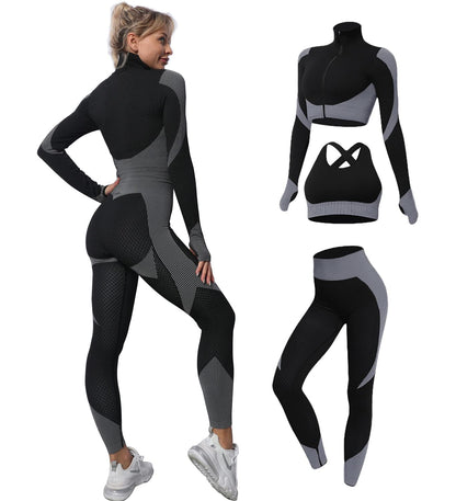 Norvielle Damen Aktivsport-Set 3-teilig Nahtlos