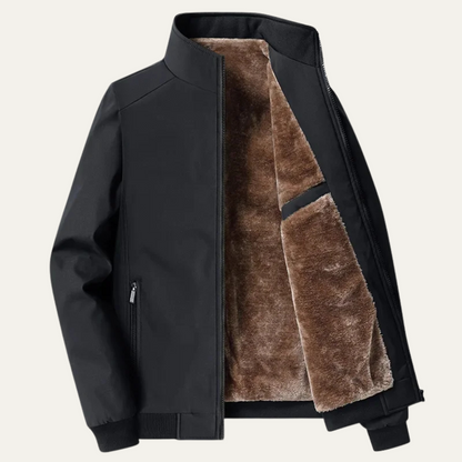 Herren Winterjacke Stehkragen Wärmend Schwarz - Norvielle