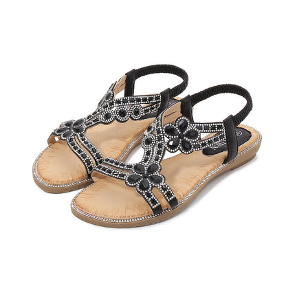 Damen Sandalen Boho-Stil Glitzernde Applikationen Norvielle