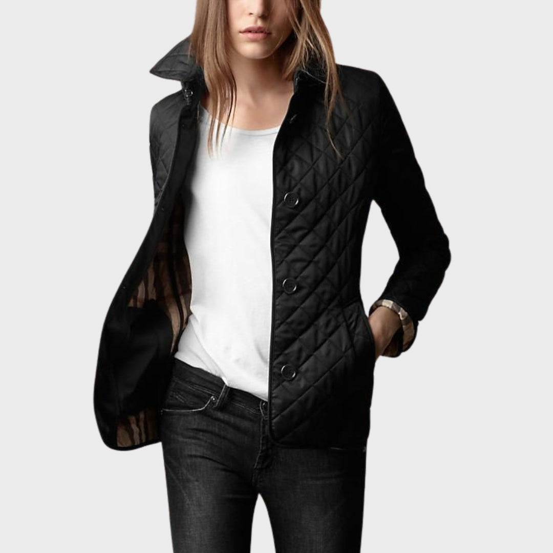 Verity Damen Steppjacke Umschlagkragen Lässig - Norvielle