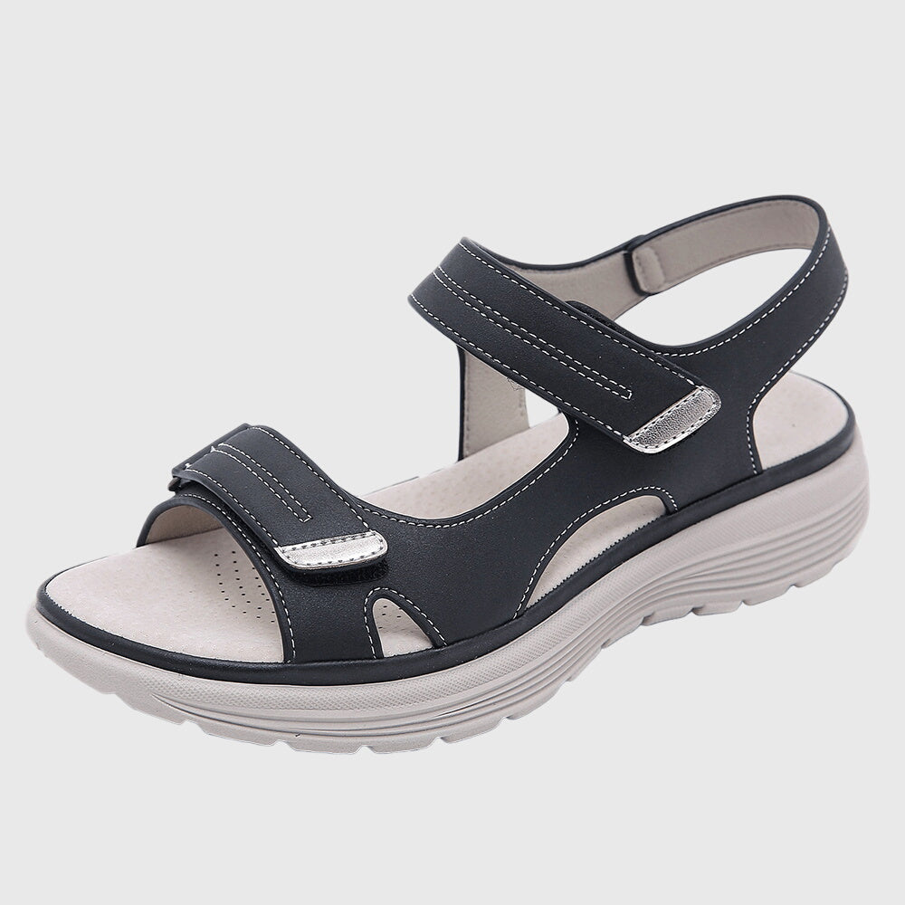 Damen Sandalen Offene Spitze Klettverschluss