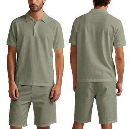 Norvielle Damen Kurzärmliges Poloshirt und Shorts Strandanzug
