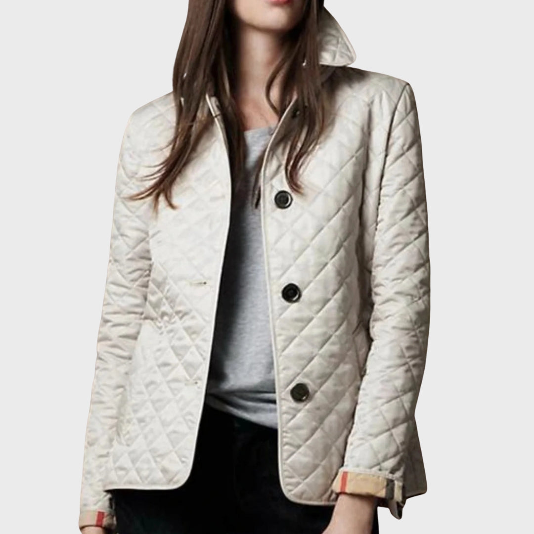 Verity Damen Steppjacke Umschlagkragen Lässig