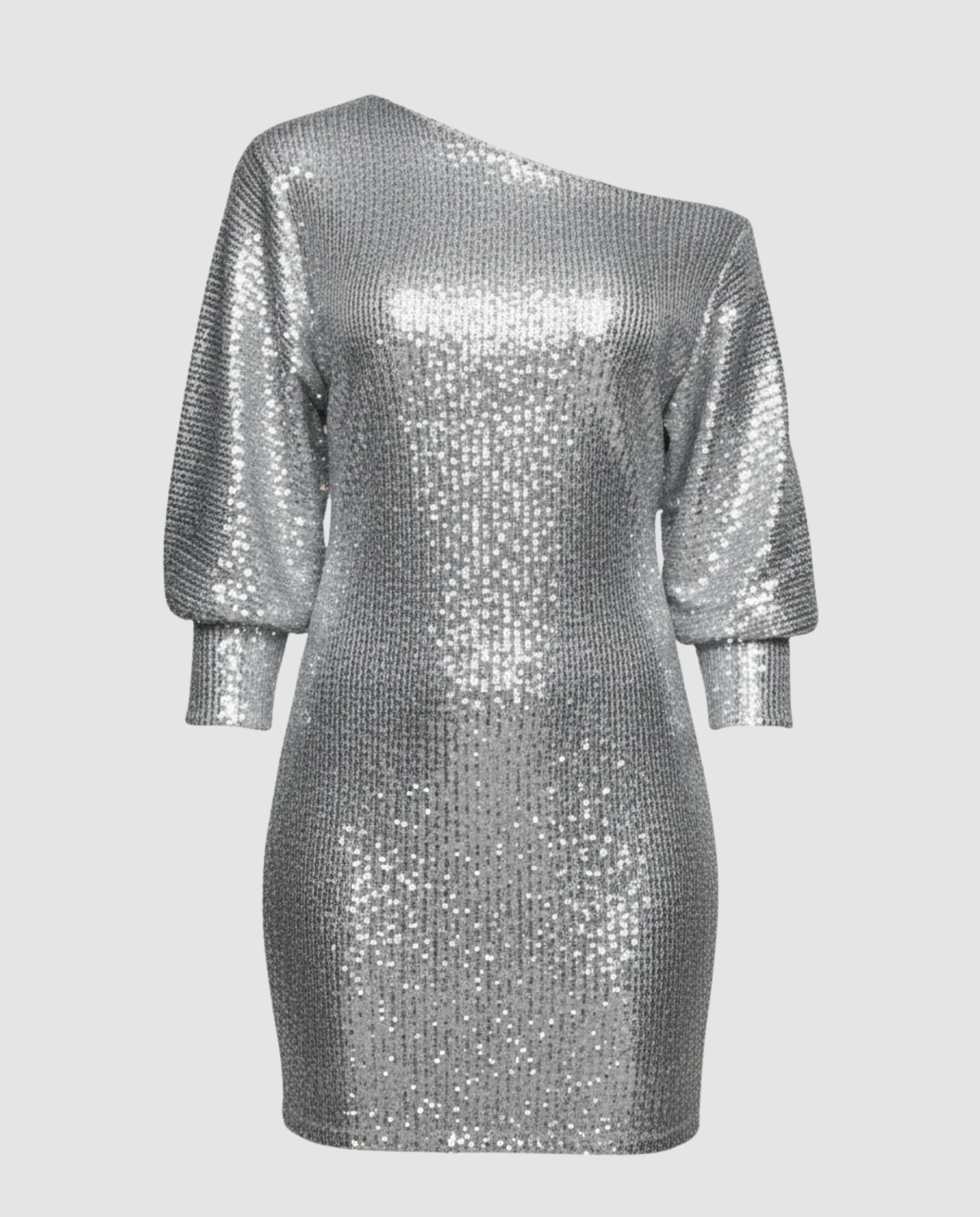 Glänzendes Damen Minikleid One Shoulder