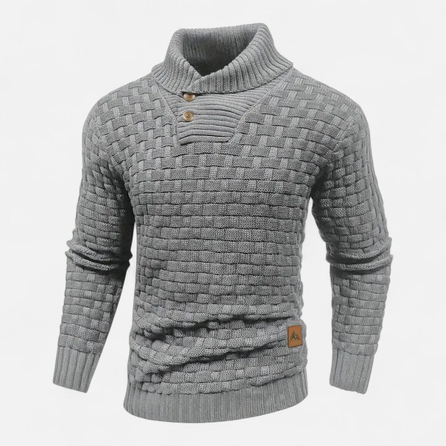 Herren Strickpullover Knopfleiste Klassisch Einfarbig