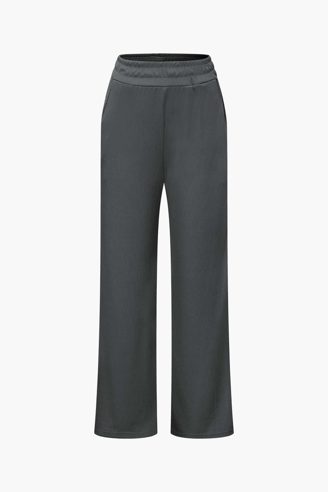 Damen Zweiteiler-Set Asymmetrisches Oberteil Weite Hose