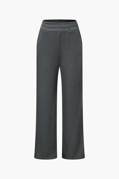 Damen Zweiteiler-Set Asymmetrisches Oberteil Weite Hose