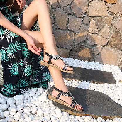 Damen Sandalen Boho-Stil Glitzernde Applikationen Norvielle