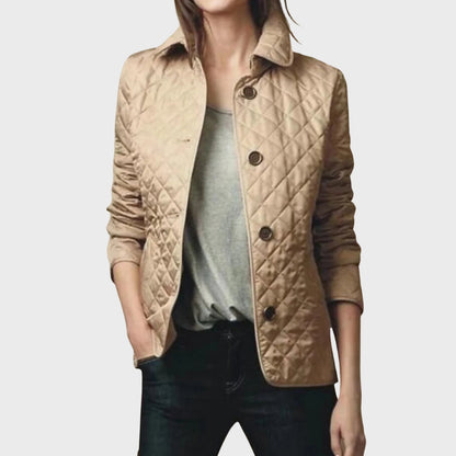 Verity Damen Steppjacke Umschlagkragen Lässig