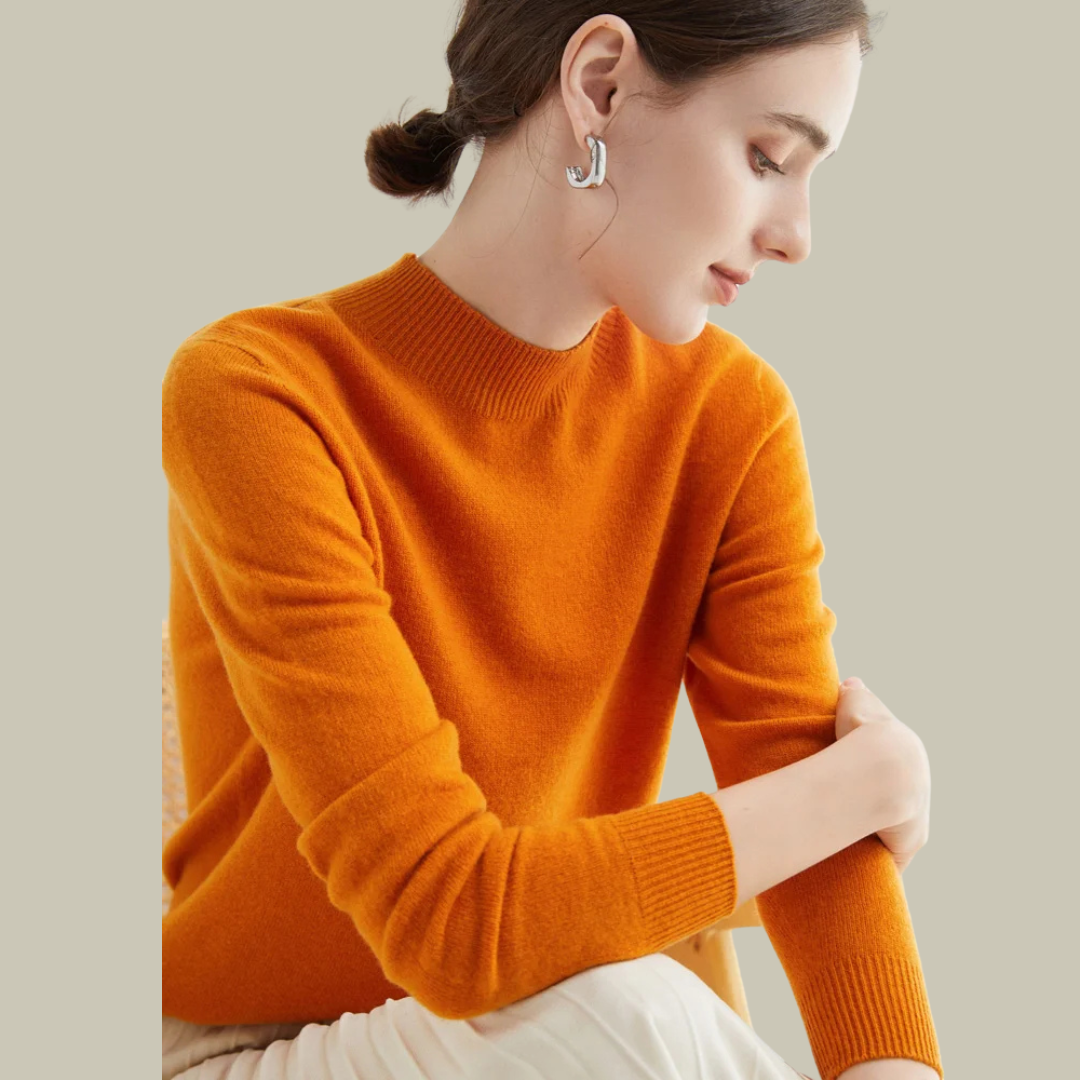 Damen Rollkragenpullover Merinowolle Winter