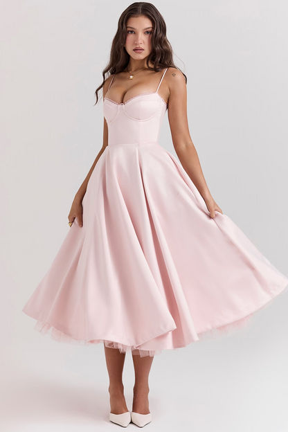Damen A-Linie Kleid mit Korsettoberteil