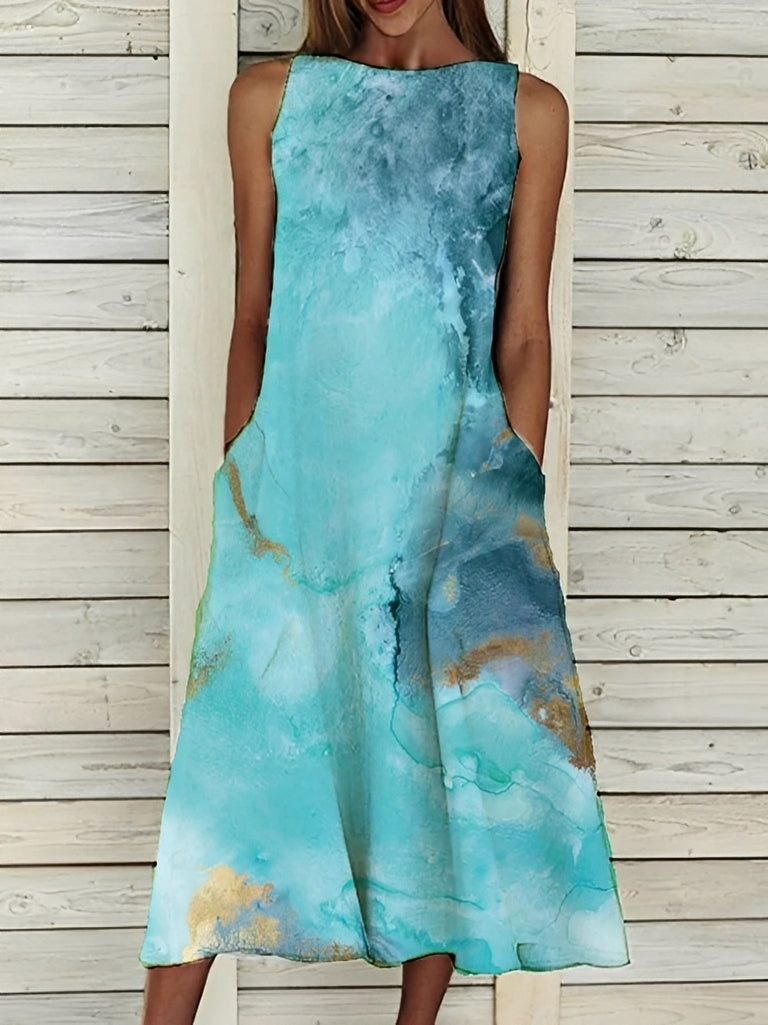 Damenkleid Blumenmuster Sommerkleid Grün