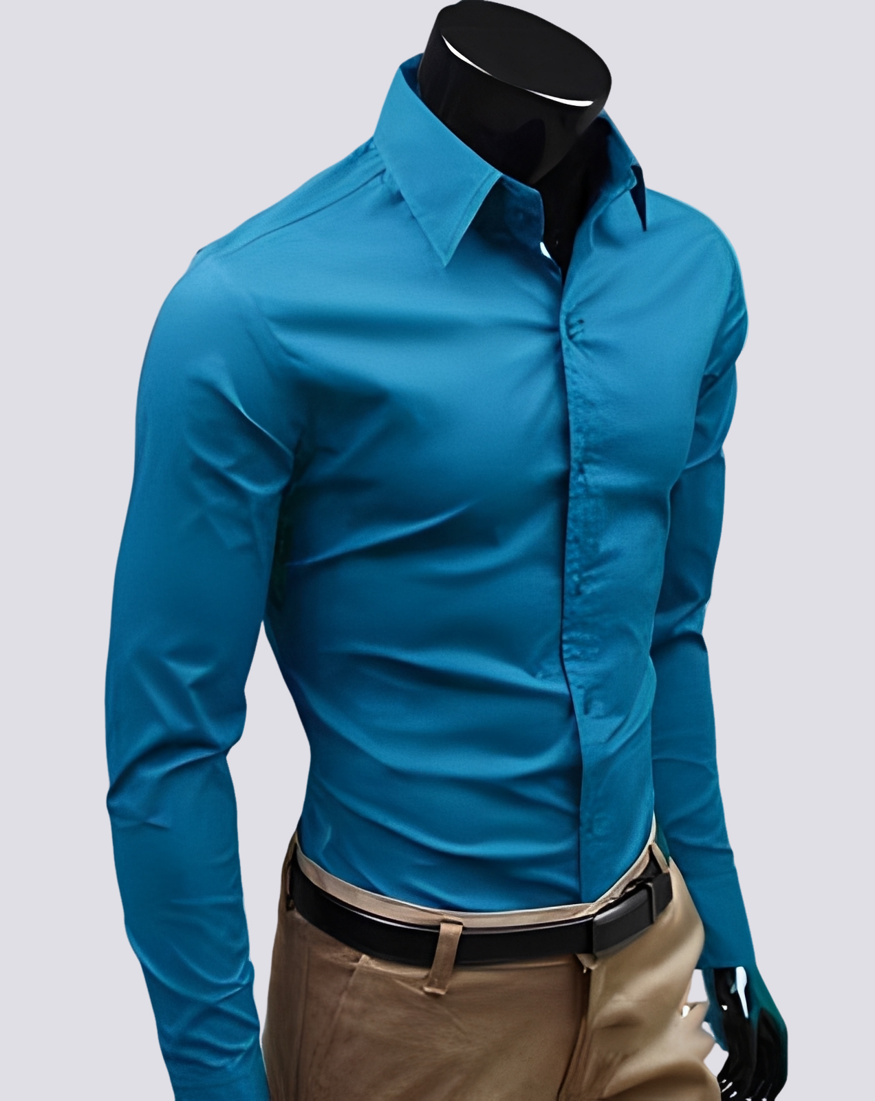 Herren Langarmhemd Elegantes Design Weiß