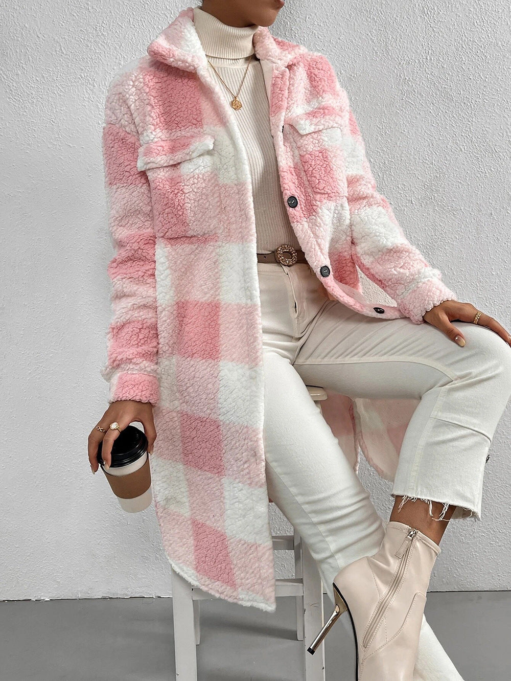 Damen Mantel Warm Faux-Pelz