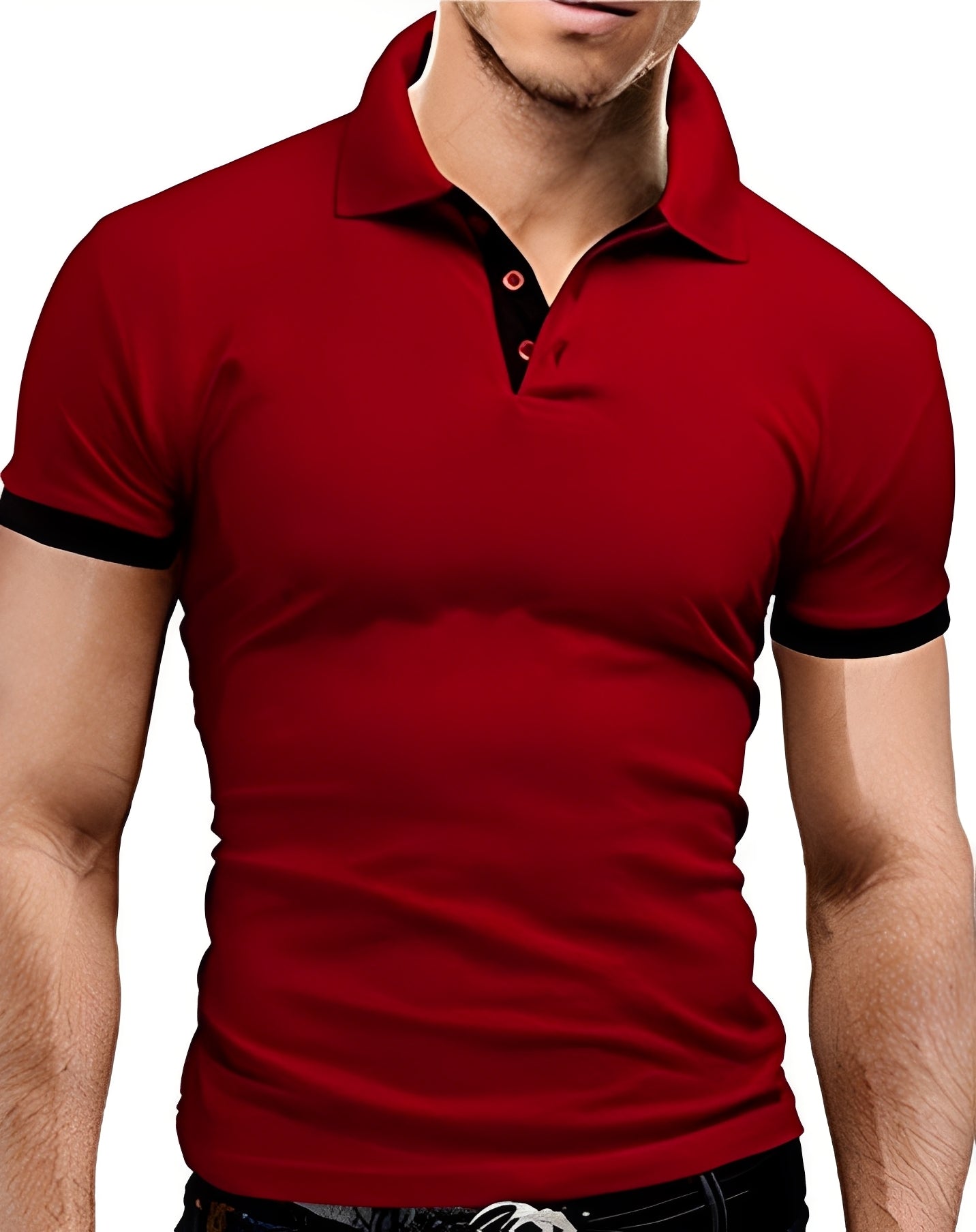 Herren Poloshirt Stilvoll Baumwolle Weiß - Norvielle
