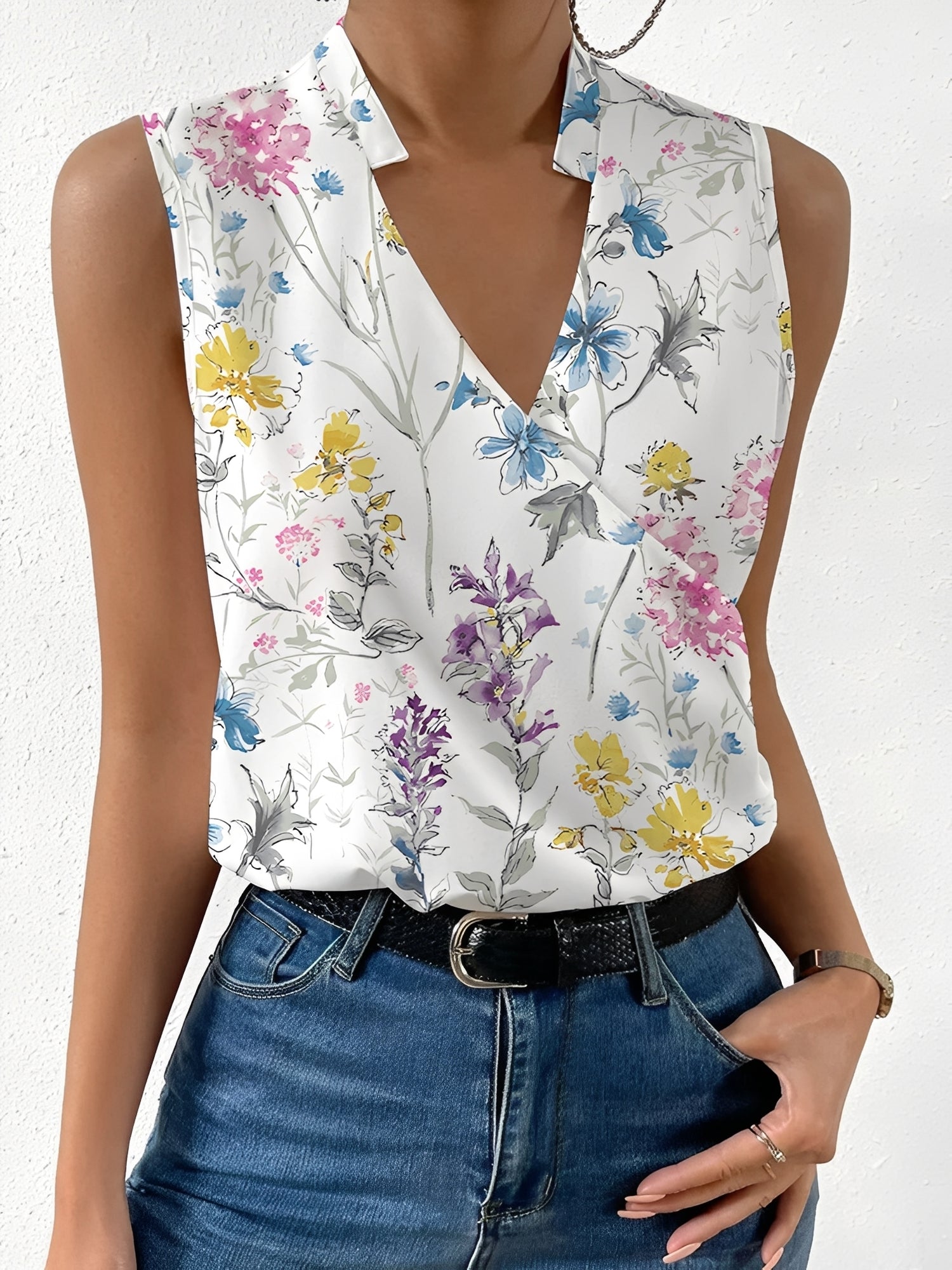 Damen Ärmellose Bluse Stilvoll - Norvielle