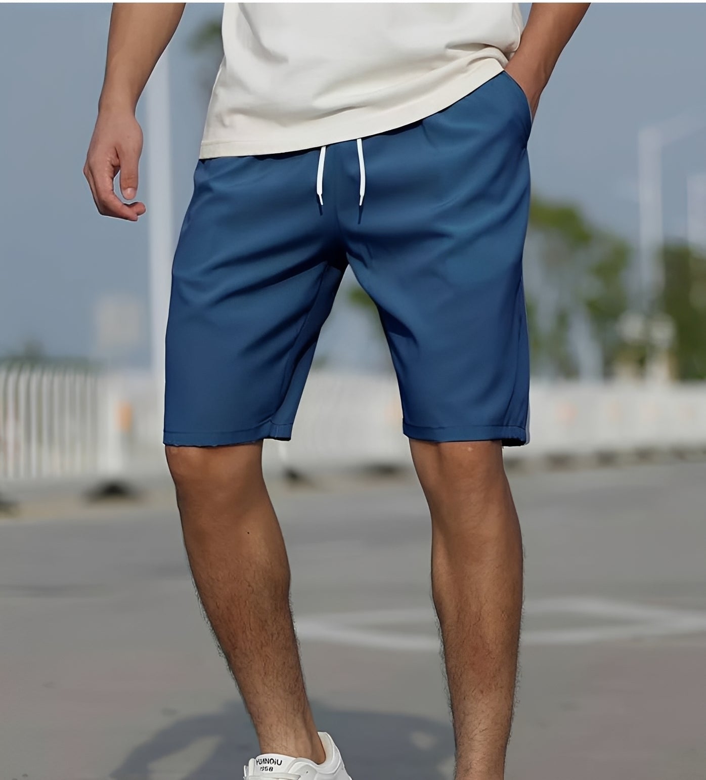 Herren Shorts Komfort Kordelzug Beige