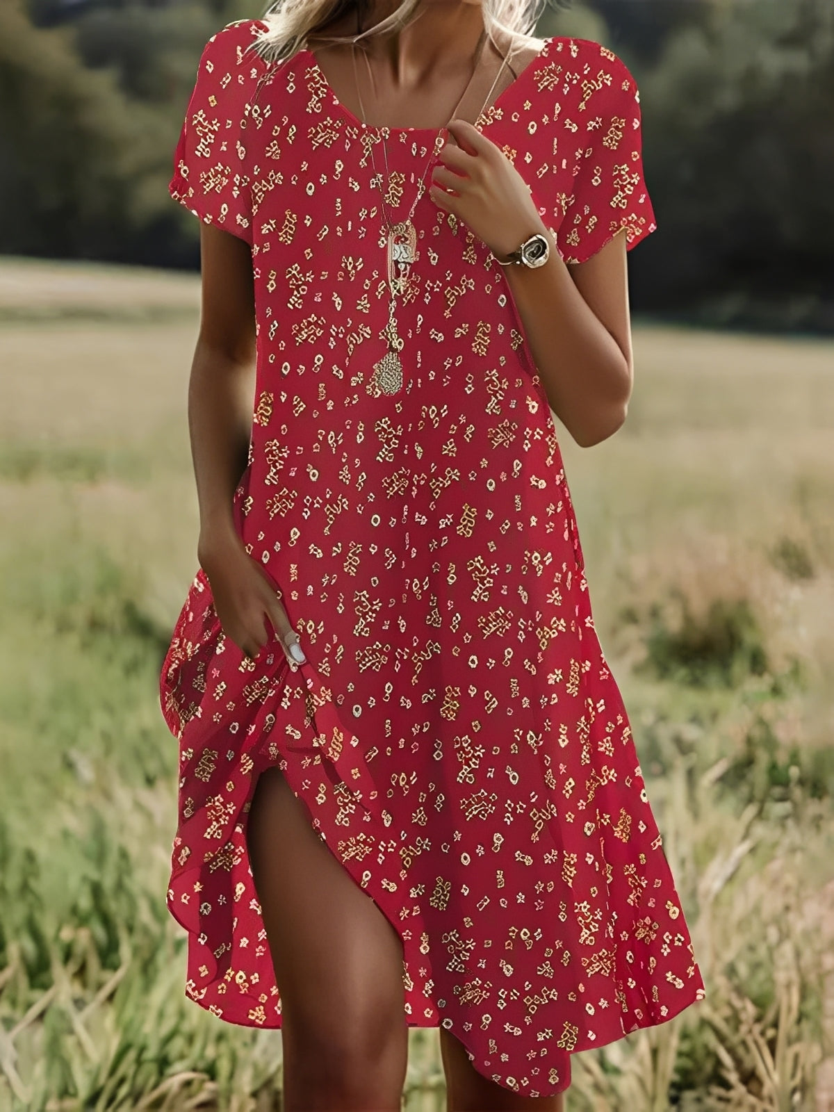 Gloria Damen Kleid mit Ärmeln Ethik Stil