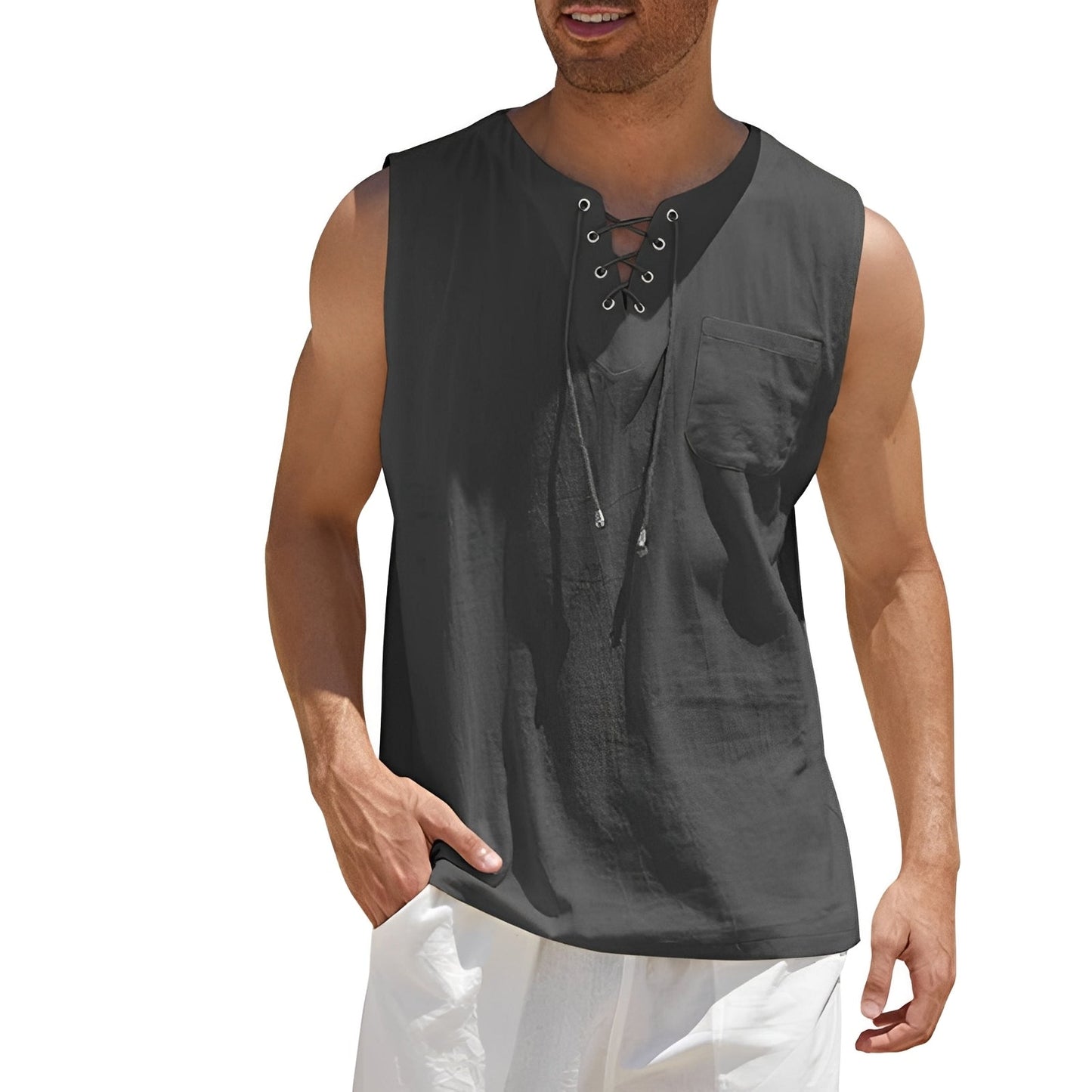 Herren Tanktop Ärmellos Baumwolle