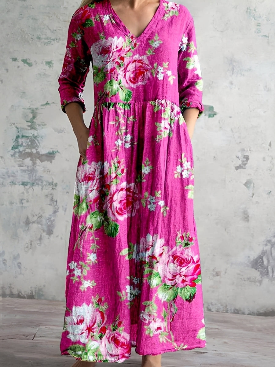 Damen Blumenkleid Lockeres Design
