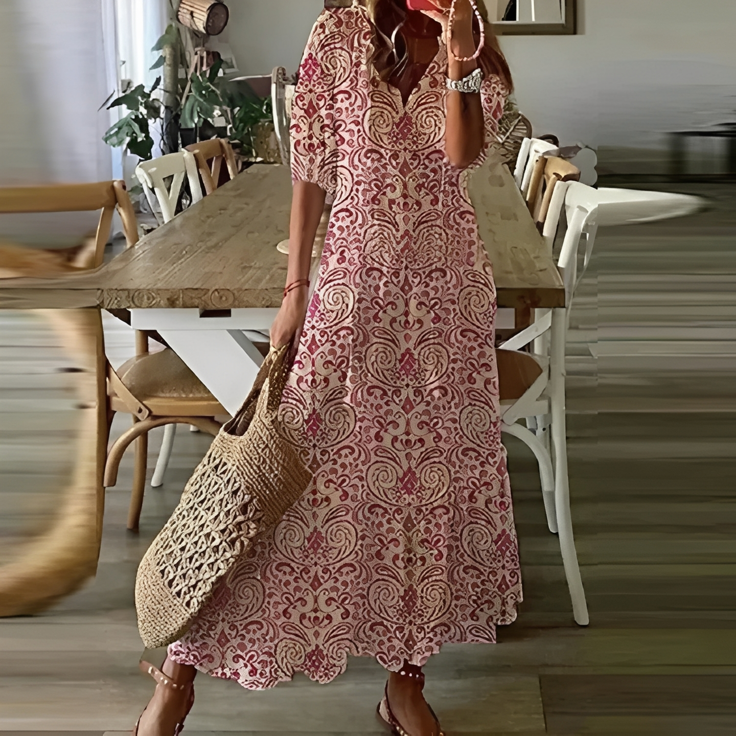 Lylea Damen Sommerkleid Leicht Chiffon
