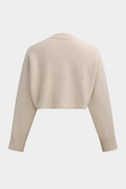 Shira Damen Strick Zweiteiler Crop Pullover Figurbetonter Rock