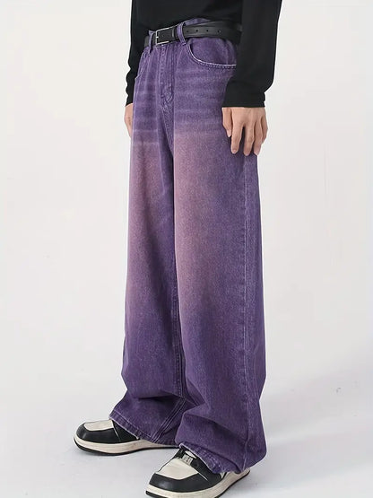 Norvielle Damen Upcycled Baggy Jeans Ausgebleicht Leicht