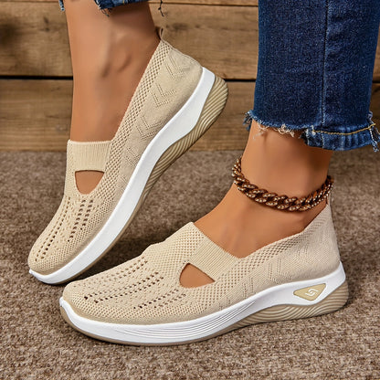 Norvielle Damen Slip-On Sneaker Atmungsaktives Mesh