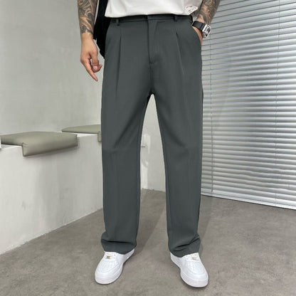 Herren Sommerhose Bundfalten Lockere Passform
