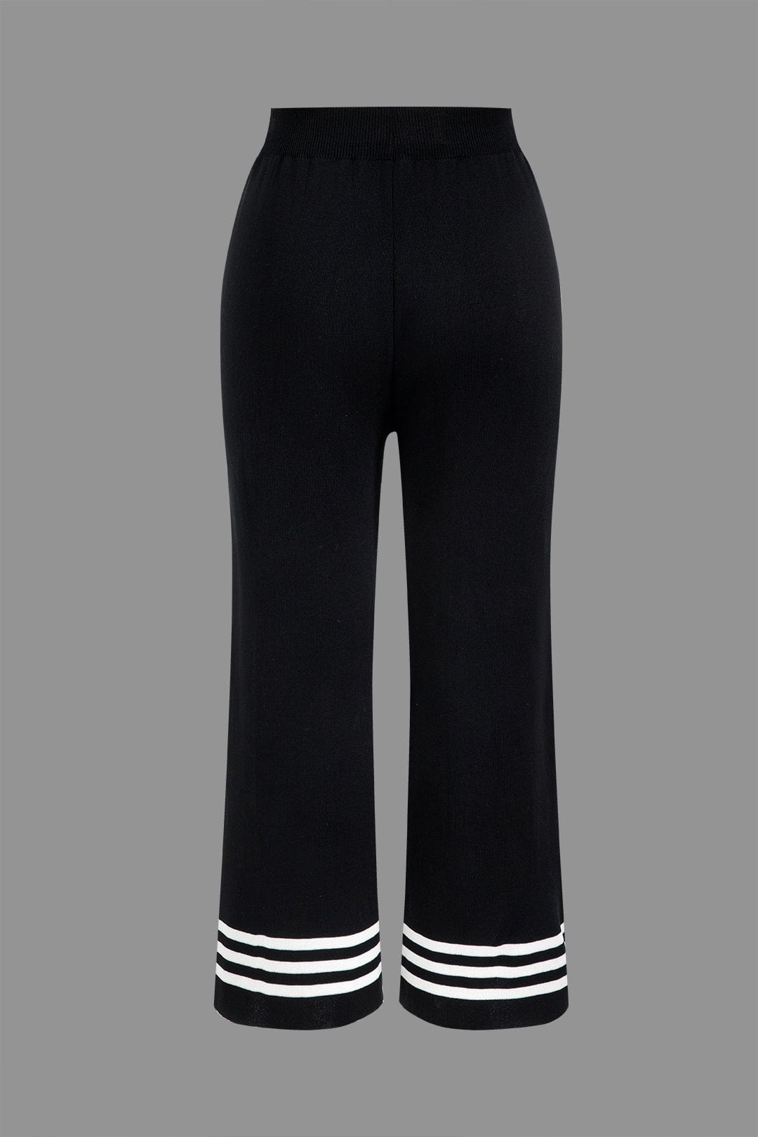 Ariella Damen Strick Zweiteiler Set Cropped Cardigan Weitbein Hose