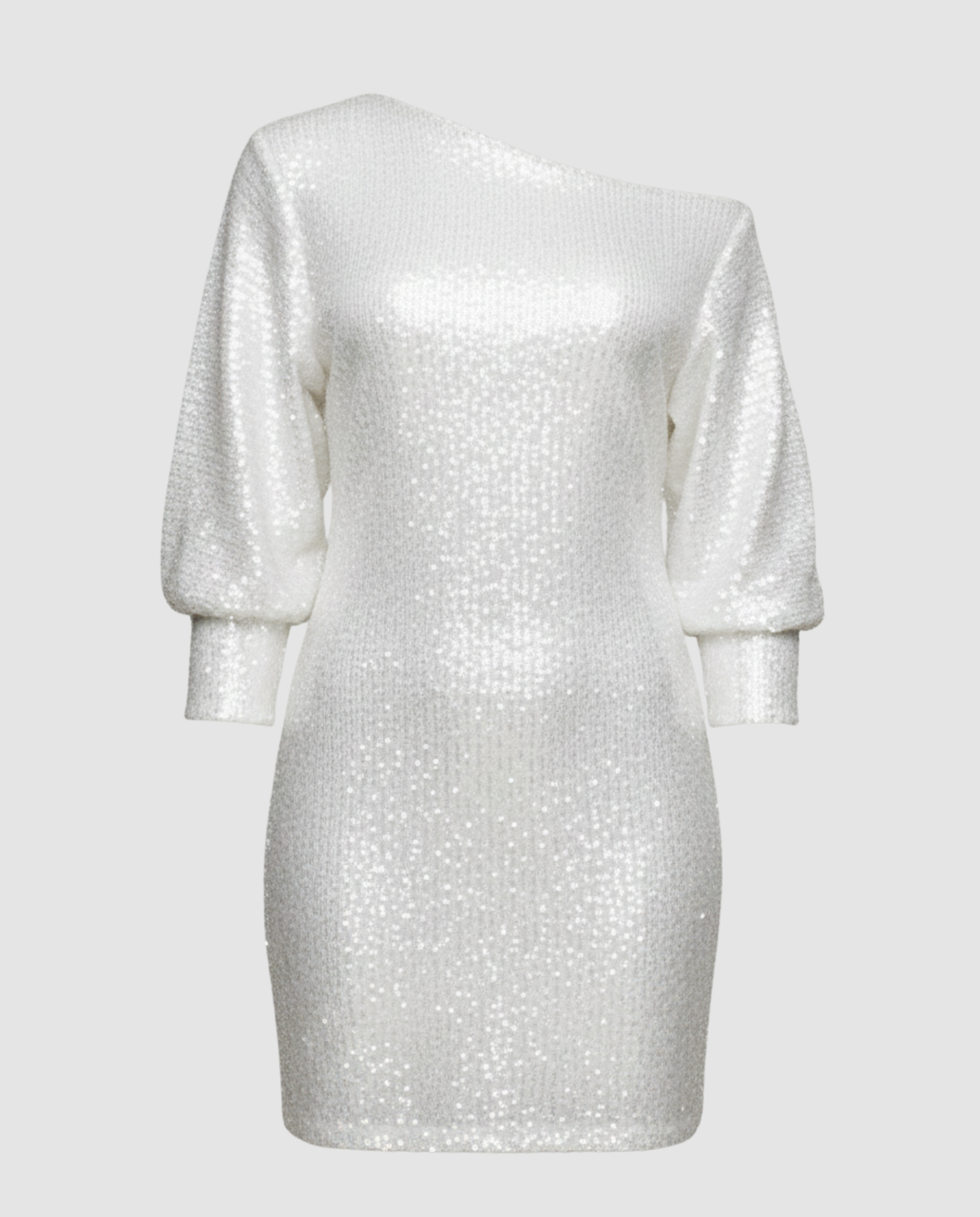 Glänzendes Damen Minikleid One Shoulder