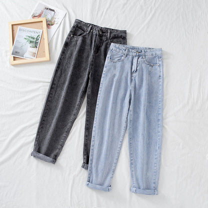 Damen Hochtaillierte Mom-Jeans Klassisch Umschlag-Säume - Norvielle